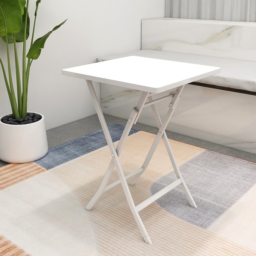 Foldable table small household dining table balcony simple small table foldable small round table small family iron dining table