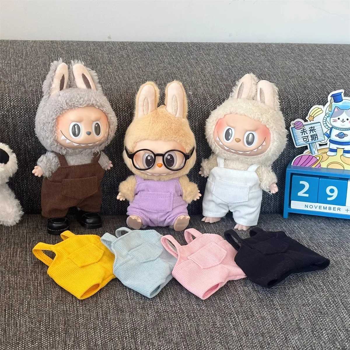 For 15cm Labubu Clothes Pocket overalls Collection Labubu Outfit Accessories Vinyl doll replacement Clothes W250301