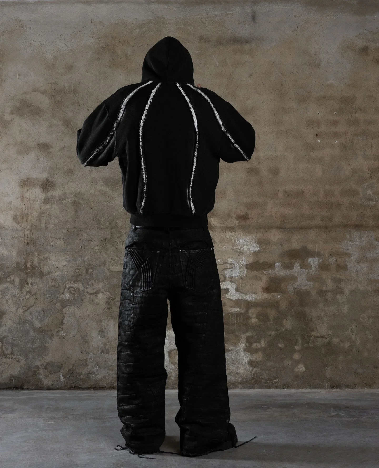 Heavy Splicing Striped Zipper Hoodie Street Harajuku Hip-hop Retro Mens and Womens Autumn and Winter Thickened Y2k Hoodie 250225