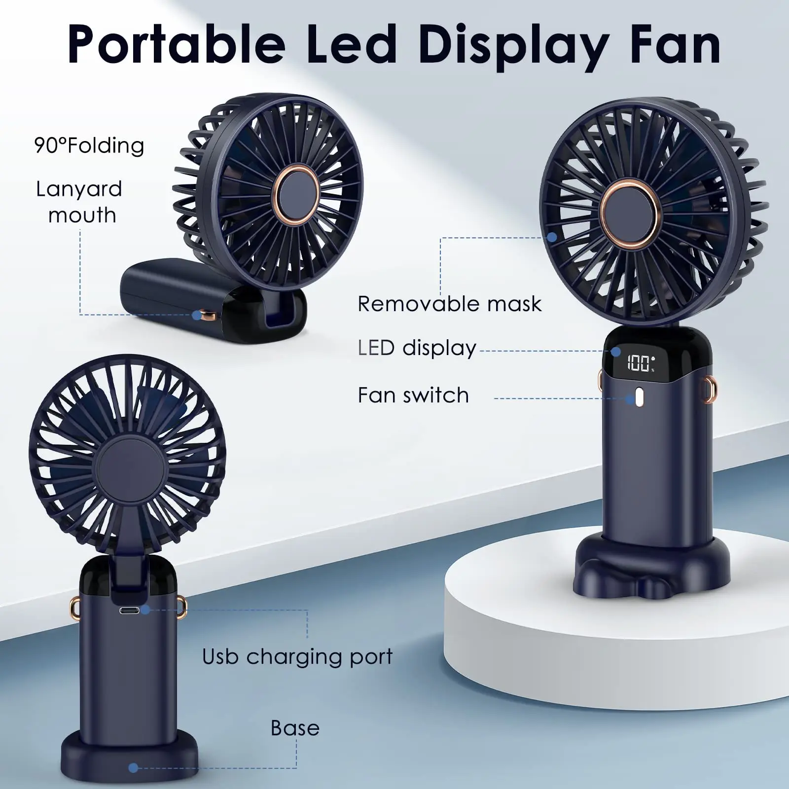 2025 Electric Fan Portable Air Conditioner Mini Cooler Rechargeable Neck Fans for Home Free Shipping Hand Usb Conditioning Blades 18000mah battery