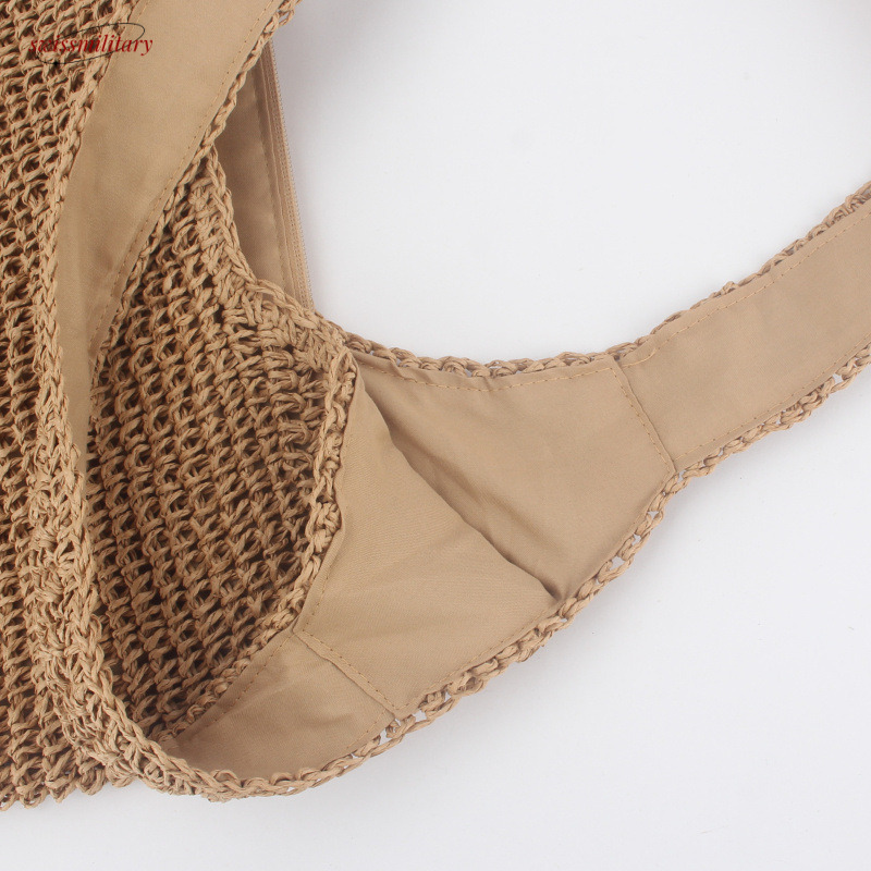 Straw for women 2025 summer vacation beach shoulder bag, forest series handmade woven bag #swissmilitary