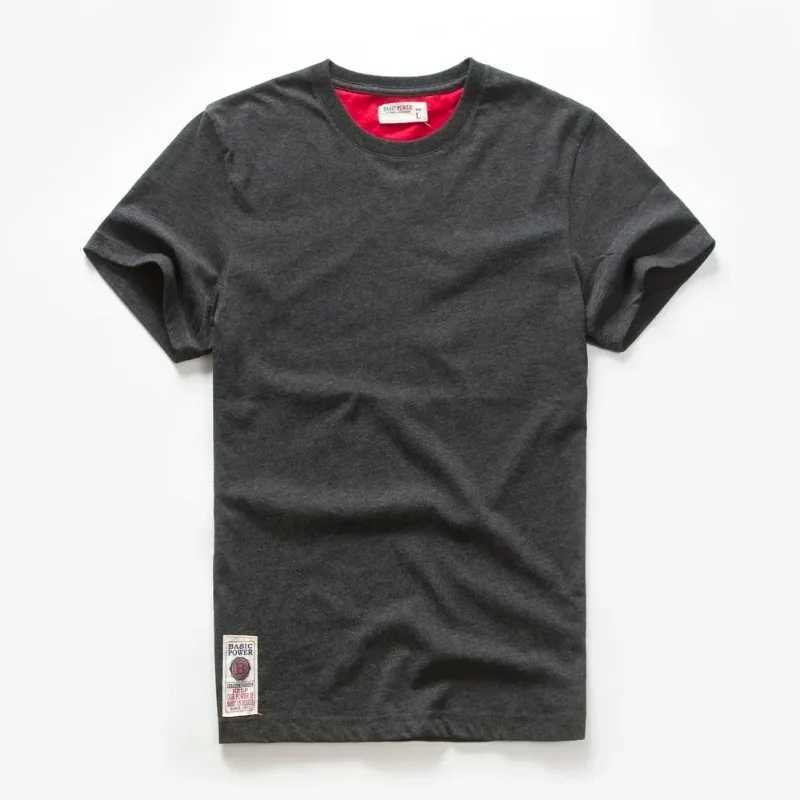 Mens T-shirt Cotton Solid Color t shirt Men Causal O-neck Basic Tshirt Male High Quality Classical TopsT250228