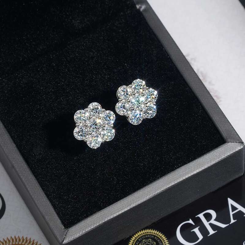 for Women Full Stud Earrings wer D Color Women's Moissanite Set Jewerly