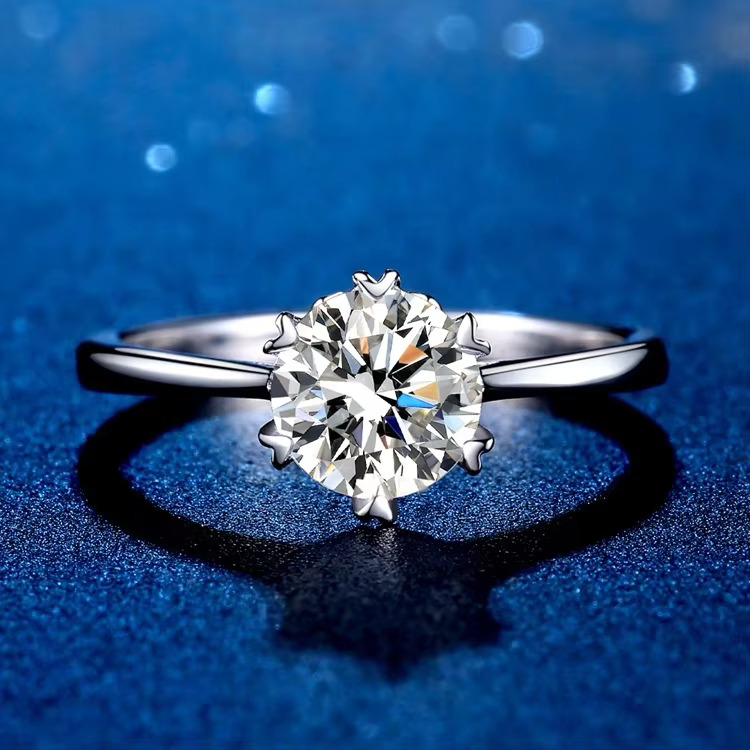 Hot Sale Multi Size Wedding Engagement Ring Moissanite Sterg Sier Jewelry Rings for Women Girls