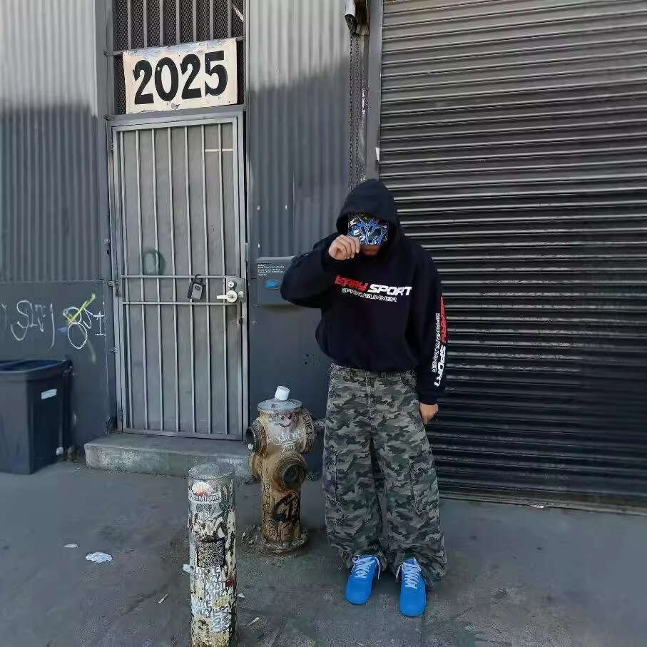 Fashion Letter Foam Loose Y2K High Street Men's and Women's Same Style Couple Hoodie