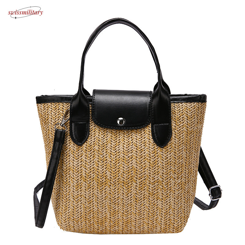 Spring/Summer Women's Straw Crossbody Handheld Tote Seaside Tourism Beach Large Capacity Bag #swissmilitary