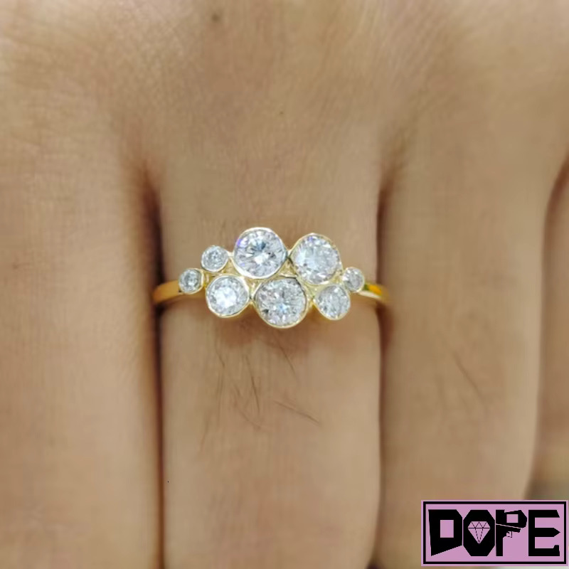 Moissanite Ring Oval VVS Iced Out 1-4 CT for Women 925 Silver White Gold Plated Bling Engagement Ring