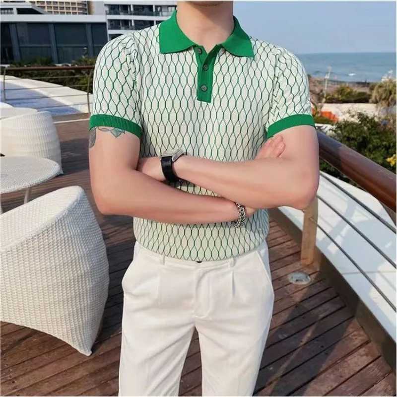 Spring Summer New Fashion Polo Pullover Short Sleeve Tees Casual Versatile Western Clothing KnittedCommuter Mens Polo ShirtsT250228