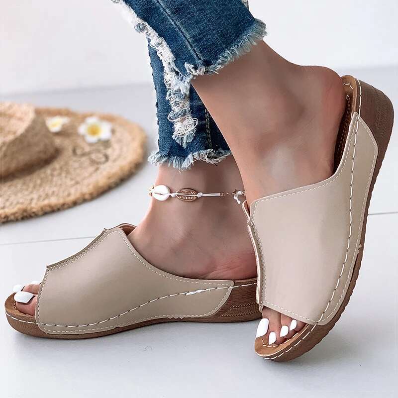 Women's 2025 Shoes Women Soft Heels Sandals Low Platform Slippers Summer Sandalias Mujer Indoor Outdoor Footwear #ddmykukumalu