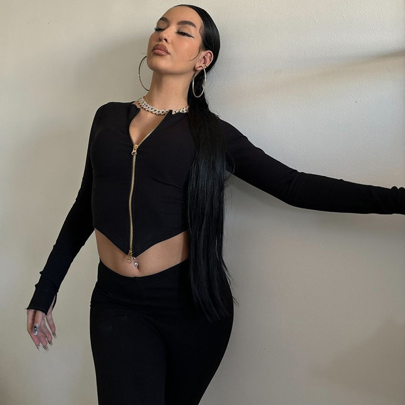 Hot Selling Women's Clothing New Autumn New Product Fashionable Cardigan Zipper Top Slim Casual Shorts Set