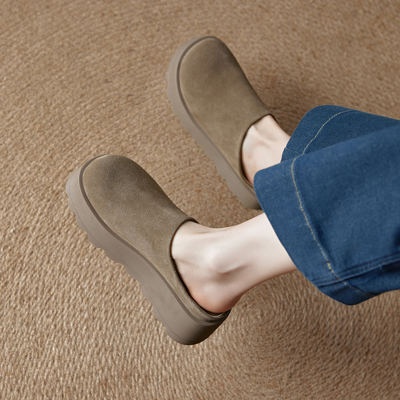 Women's Slippers Thick-soled Mules for Female with Closed Toes Large-size Comfortable Half-slippers for Women