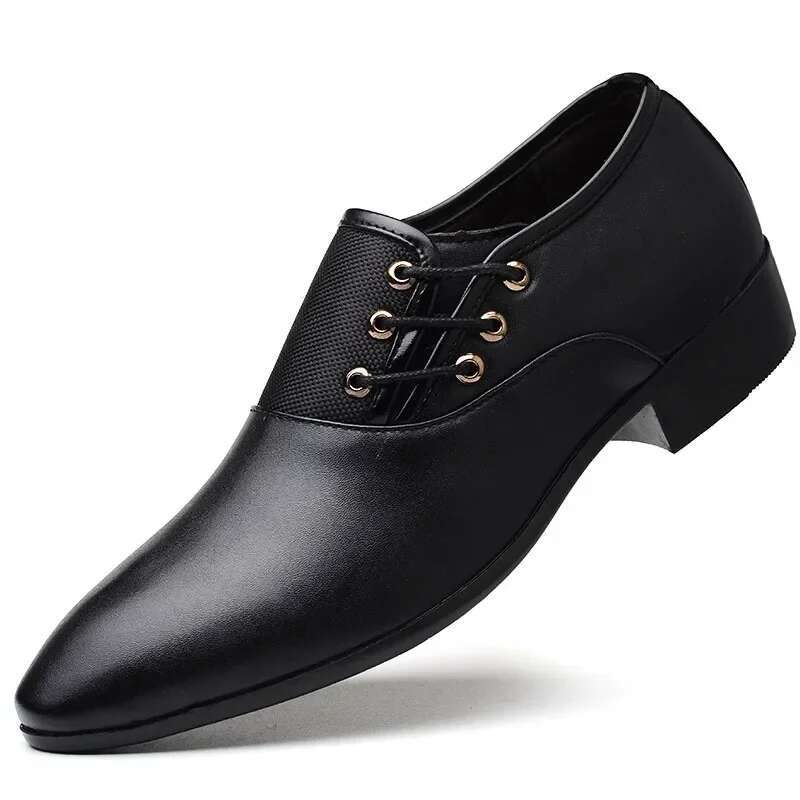 Formal Lace Up Oxford Casual Business Black Leather Men Wedding Party Office Work Shoes