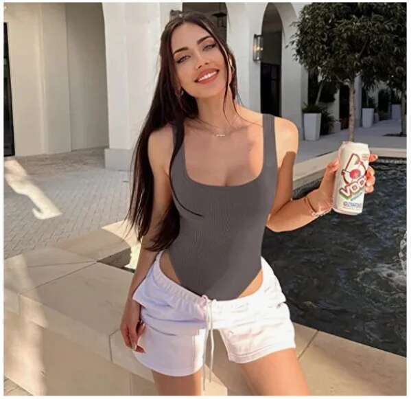 2024 summer solid sexy bodycon women bodysuits female Knit slim casual za bodysuit chic lady club short playsuits femme