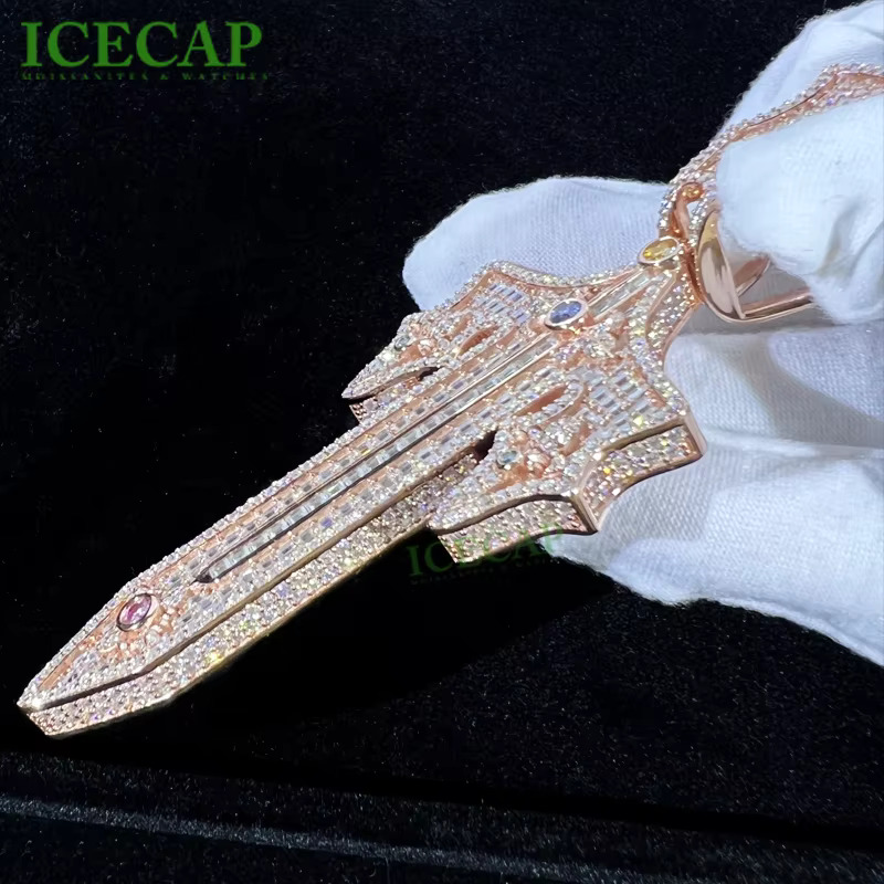 Custom Necklace HipHop Moissanite Crosss Pendant Pass Dia Tester Sterg Sier Jesus Charm