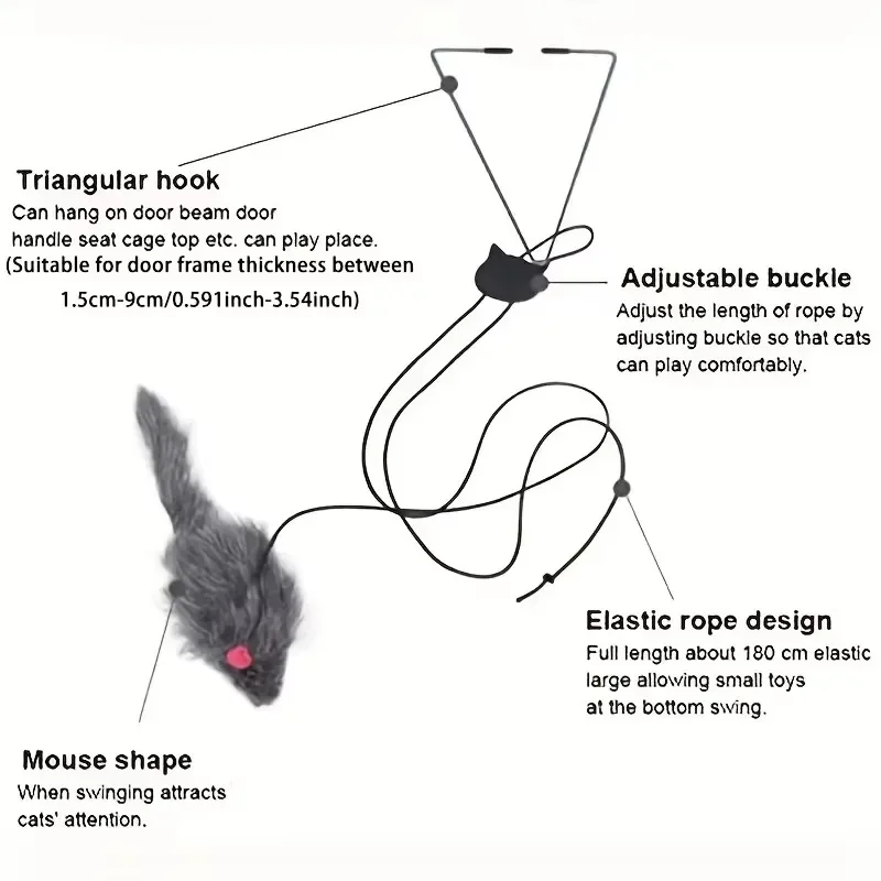 Interactive Cat Toys Hanging Interactive Cat Toys for Indoor Cats Kitten Play Chase Exercise Retractable Cat Teaser Toy