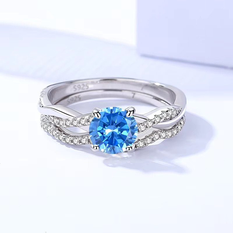 1 Provence Wholesale Silver Moissanite Ring Gold Plated 1ct 2ct 3ct Diamond halo Ring Factory Price for Mossinate Lady Ring