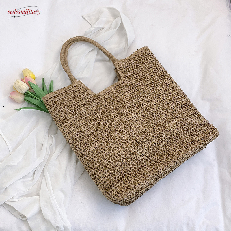 Summer for women 2025 new large capacity single shoulder tote bag, vacation commuting woven beach bag #swissmilitary