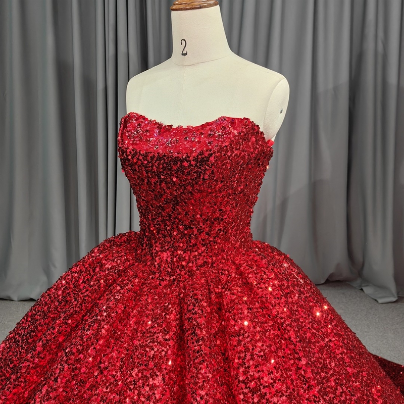 Red Quinceanera Dresses Ball Gown Off The Shoulder Sequined Party Birthday Sweet 16 Vestidos 15 De Anos