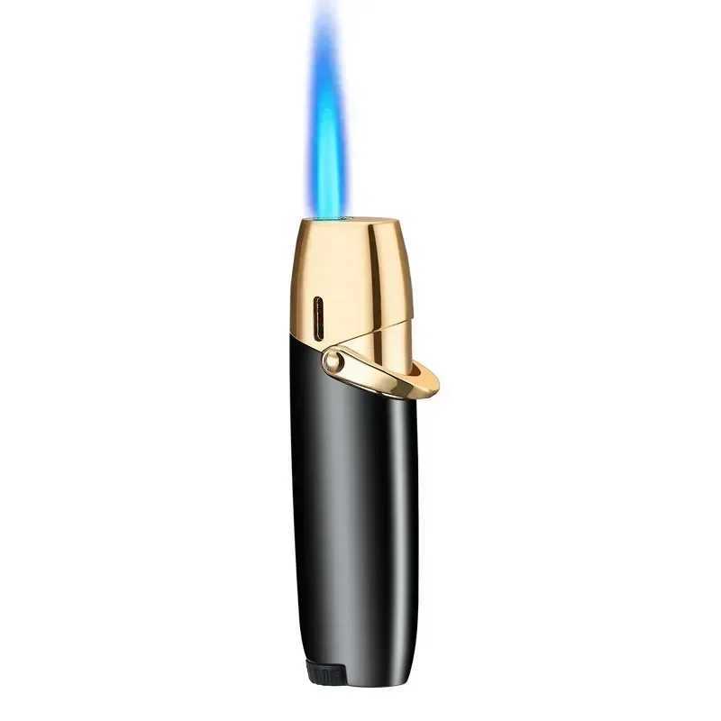 Metal Gradient Inflatable Rocker Lighter Windproof Pink Flame Butane Gas Outdoor Lighter High Beauty Gift for Men and WomenT250301