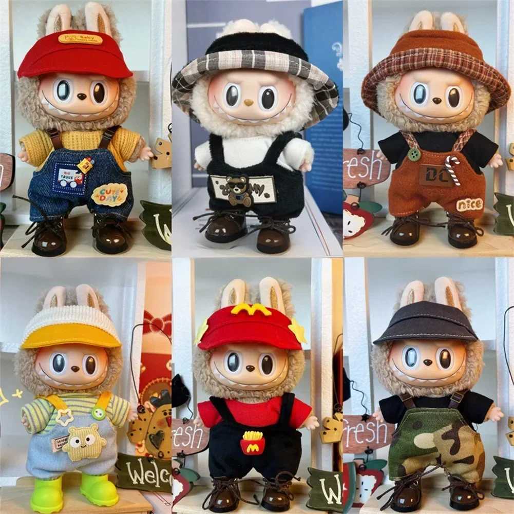 For 17cm Labubu Idol V1 V2 Fashion Mini Doll Clothes Outfit Accessories Slish Outfit Clothes Sports Leisure Suit Clothing GiftXJ250301