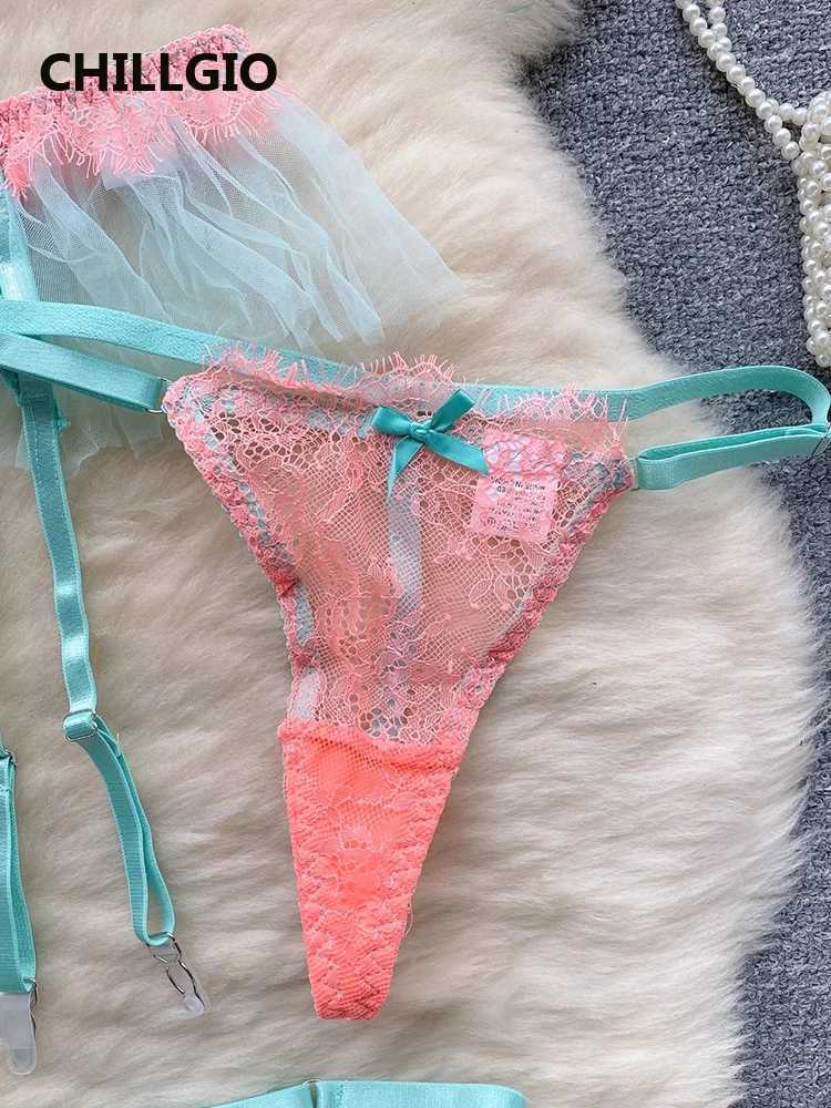 CHILLGIO Women Sexy Hot Lace Bra Brief Suits Vintage Feather Patchwork Lingerie Erotic Bodycon Fashion Intimate Underwear SetsXJ250301