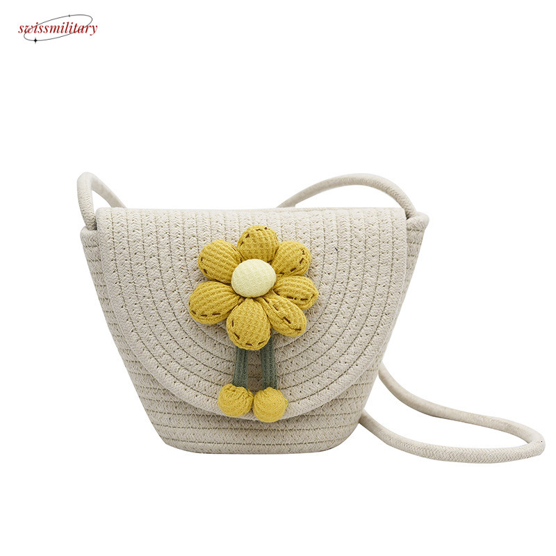 Summer small 2025 new straw bucket beach vacation bag, woven single shoulder crossbody women's bag #swissmilitary
