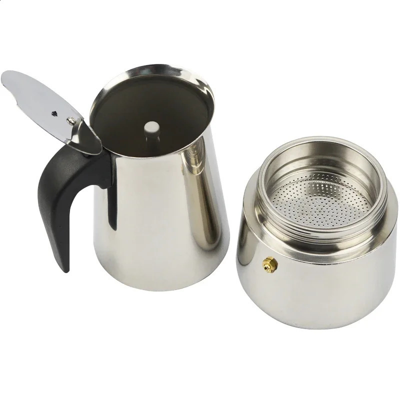 2/4/6/9 Cups Stainless Steel Coffee Maker Moka Pot Espresso Maker Cups Latte Percolator Stove Top Espresso Pot 250224