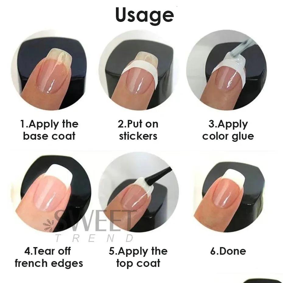 Stickers & Decals French Strip E Nail Art Form Fringe Tip Guides Wavy Oblique Spray Template Creative Stencil Diy Manicure Tools De Dhhlx