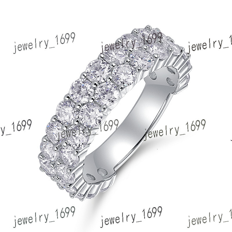 Panyu Fine Round Brilliant Classic Engagement Ring Moissanite Ring Women 925 VVS Moissanite Wedding Ring