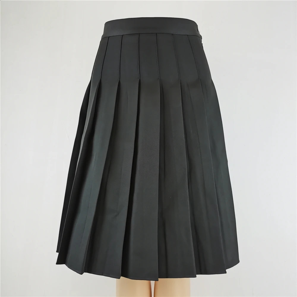 58cm Long Pleated Long Skirt Korean Fashion Clothing Black White Plus Size Cosplay for Women Harajuku Gothic Y2k Skirt 250224