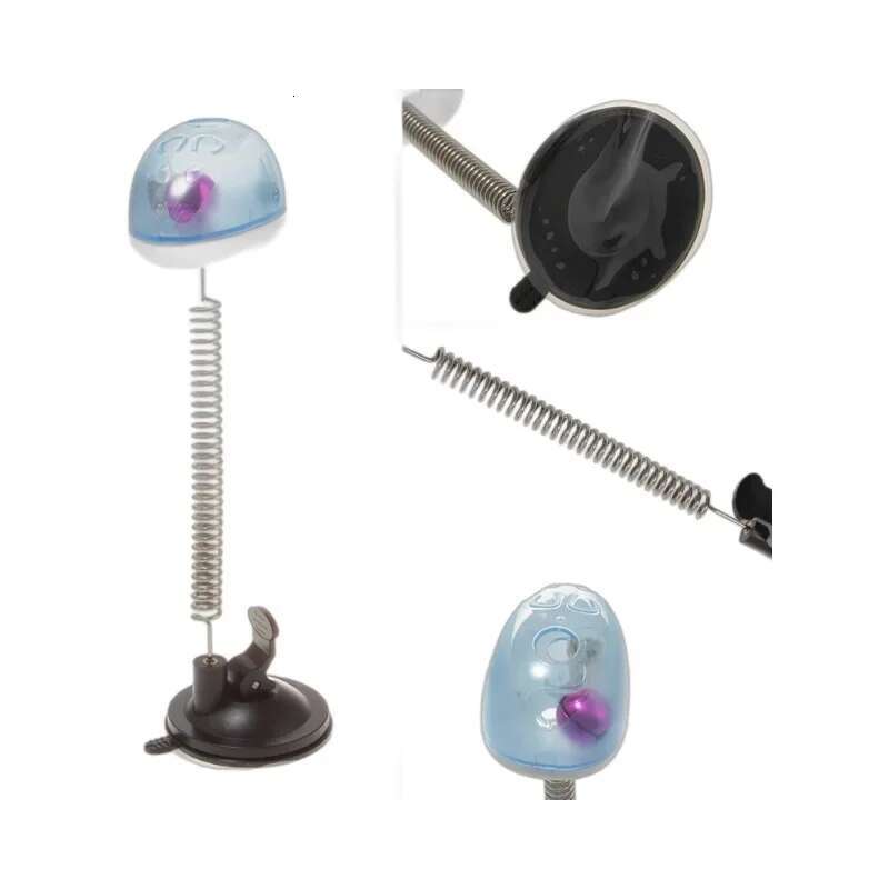 Update Fur Ball Cute Teaser Wand Pet Products Spring Cat Interactive Toys With Suction Cup Scratcher Toy Supplies