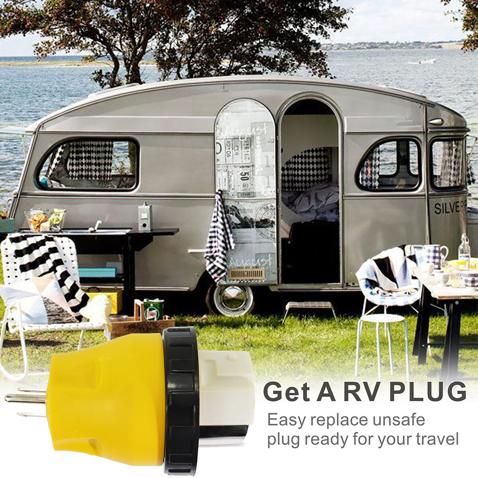 15Amp Male and 50Amp,30Amp to 30Amp Female 125V Power Cord Plug RV Boat Marine Adapter