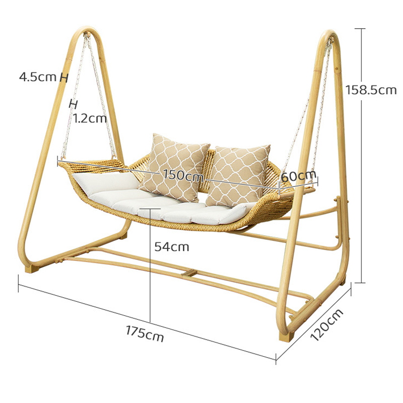 Outdoor swing hanging chair indoor double leisure hanging basket rattan chair garden courtyard net red rocking chair home balcony hammock