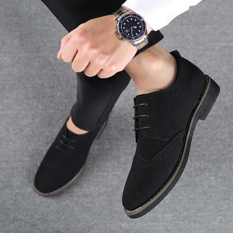 New Derby Shoes Oxford PU Suede Spring Autumn Casual Men Leather Male Dress Shoes Plus Size 38-48