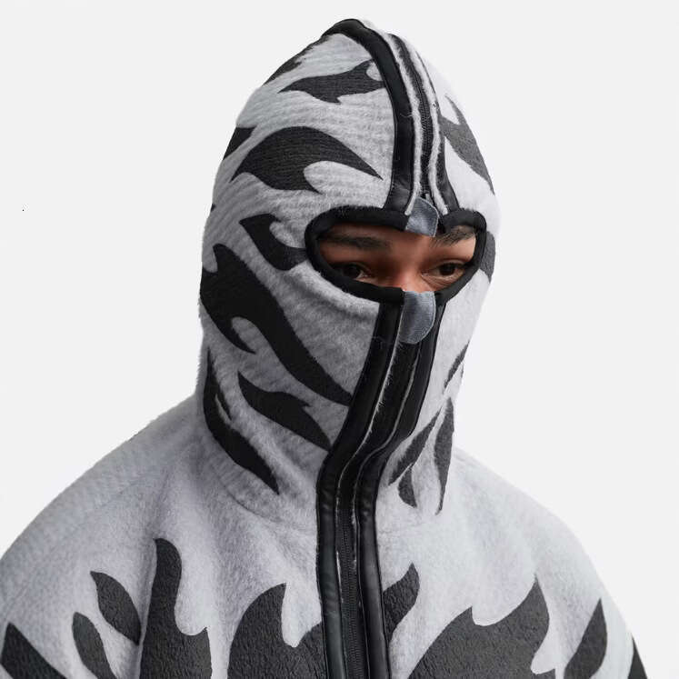 New trendy street unisex headband with creative loose print cardigan zipper jacket sweatshirt gift for man