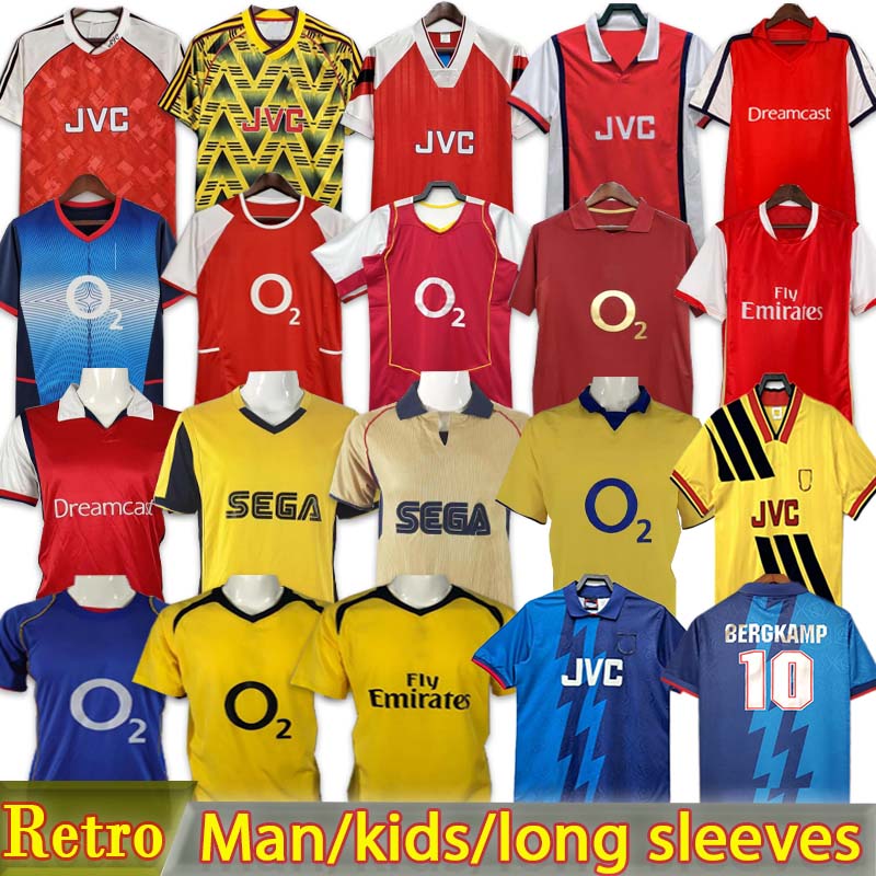 2005-06 Gunners ARSen HENRY BERGKAMP Mens RETRO Soccer Jerseys 2006 97 PERSIE VIEIRA MERSON ADAMS Football Shirt Long Sleeve Uniforms 02 03 05 06 92 93 94 95 96 98 kids kit