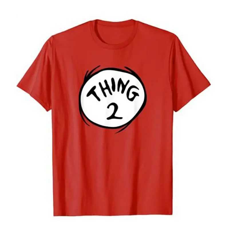 Thing 1 Thing 2 Red T-shirt Printed Mens Short sleeved Sports Fashion Clothing M250301