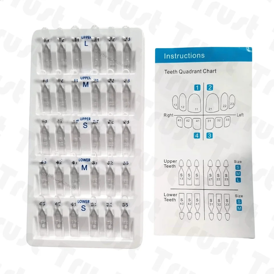 30pcs Dental Veneers Mould Composite Resin Anterior Light Cure Teeth Restoration 250228