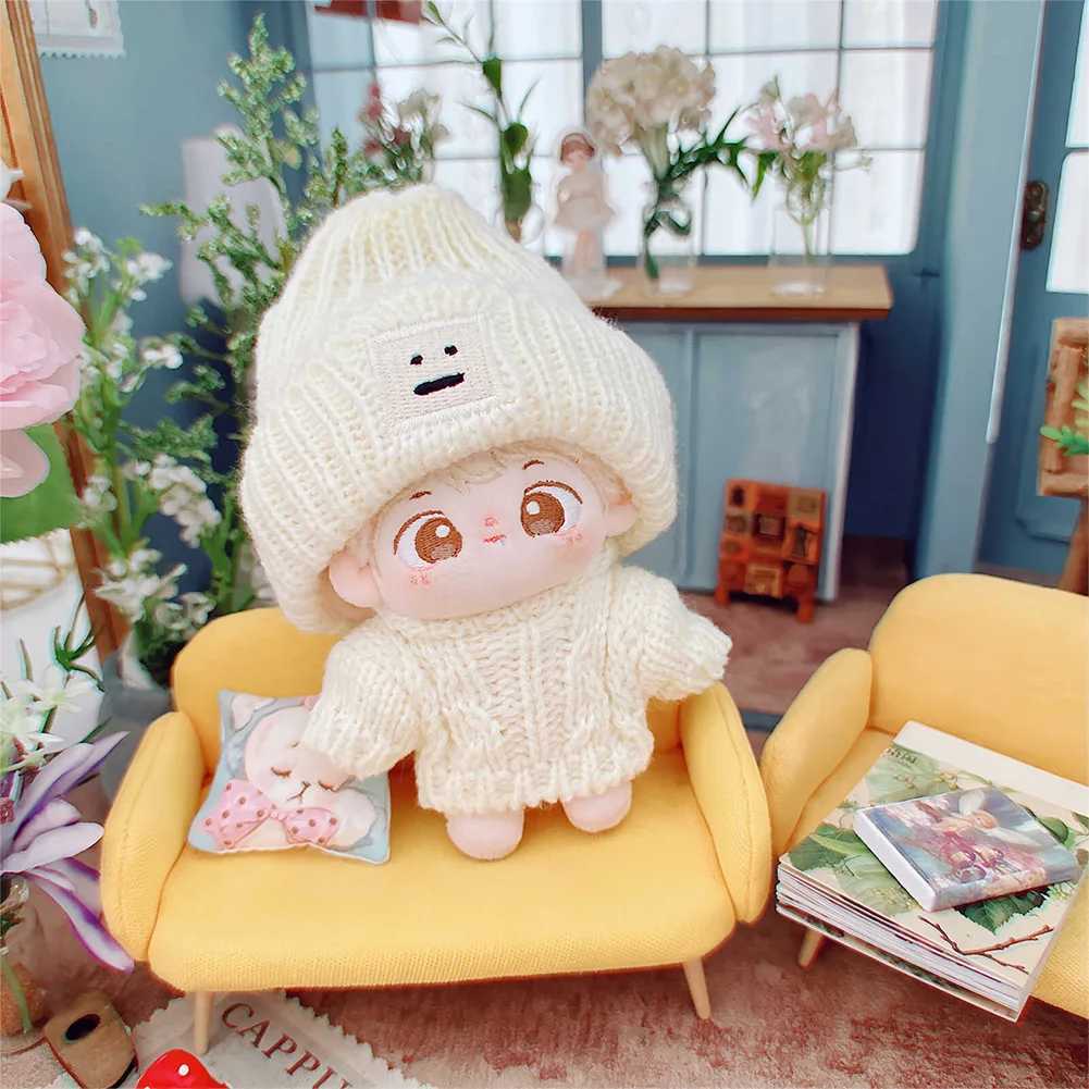 17cm LabubuS Clothes Cute Knitted Sweater Cotton Doll Hat and Scarf Set Outfit Accessories Labubus Clothes W250301