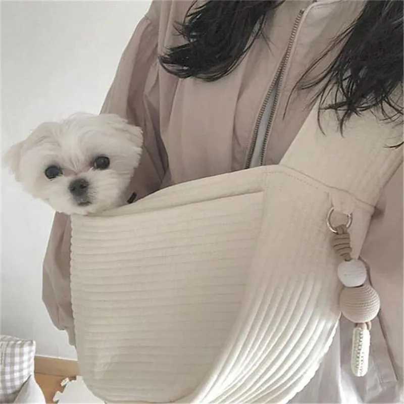 Handmade Dog Bag Pet Kitten Carrier Outdoor Travel Handbag Canvas Single Shoulder Cat Bag Sling Comfort Tote Bag Breathable 250205