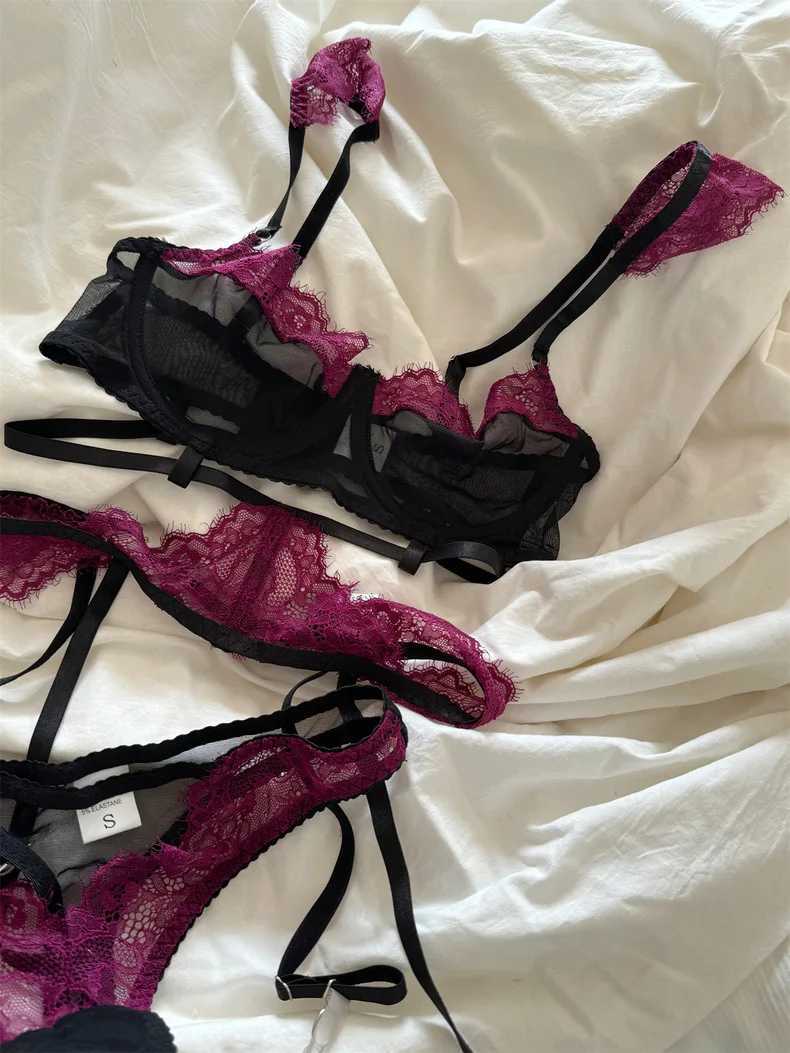 Sexy Bra Set Seamless Bra and Panty Set Leopard Print Thin Lace Bra Underwear Three Piece Satin Bra Set New Adjustable LingerieXJ250301