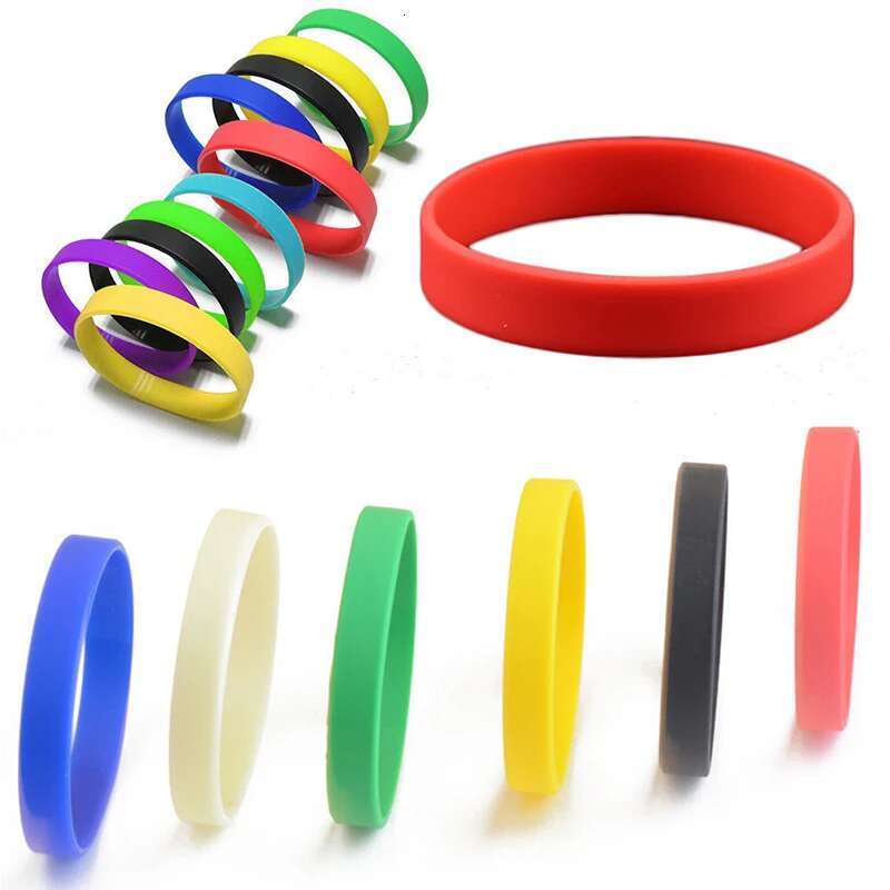1PC Men/Women Fashion Silicone Sport Bracelet Wristband Rubber New Stretchy Flexible Wrist Band Sports Casual Bangle
