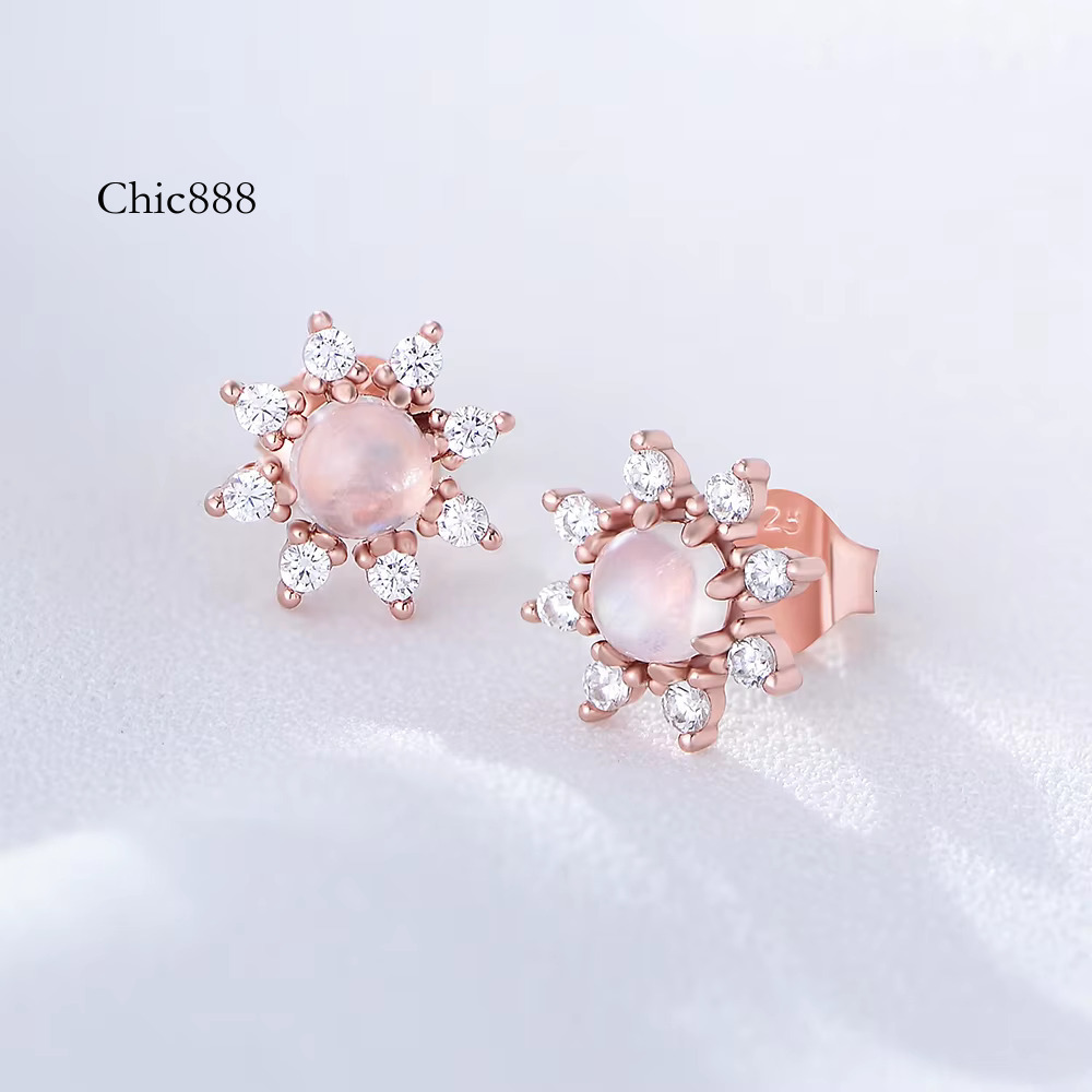 Factory Custom Is the Most Popular Affordable Professional Designer Design Sterg Sier Sun wer Moonstone Earrings