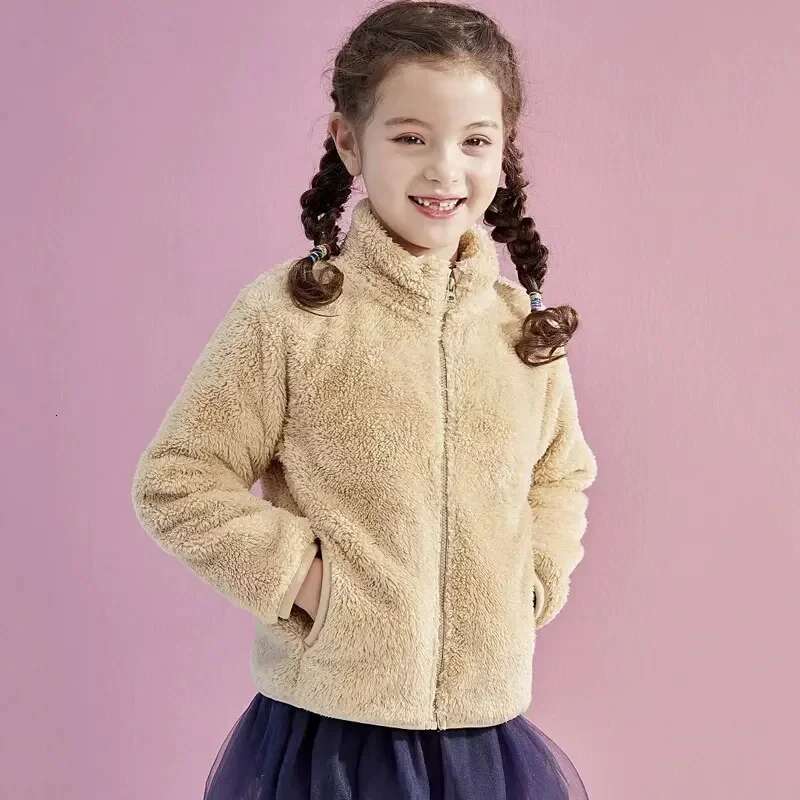 Ddmyshoesvip Children S Fleece Jacket Winter Thickened Warm Coats For Boys Girls Coral Veet Windbreaker Teenager Outerwear Baby Outfits