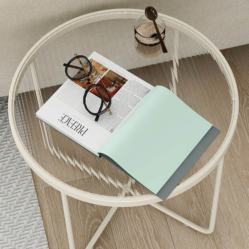 Sofa side table light luxury senior sense of small coffee table small round table net red ins coffee table iron balcony table