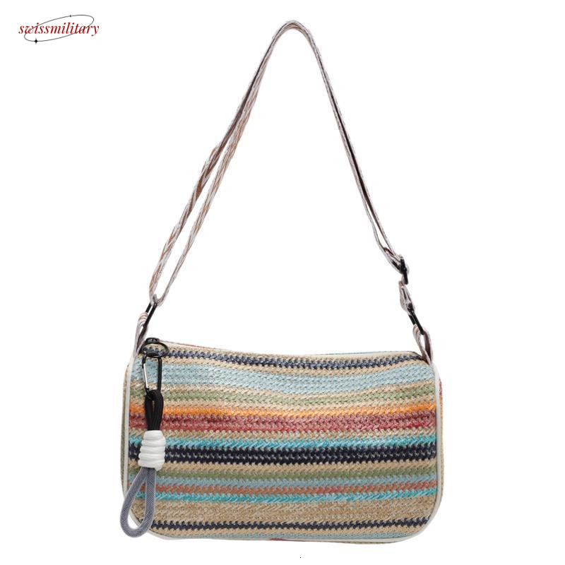 Handmade for women 2025 new trendy summer crossbody popular beach vacation shoulder grass woven bag #swissmilitary
