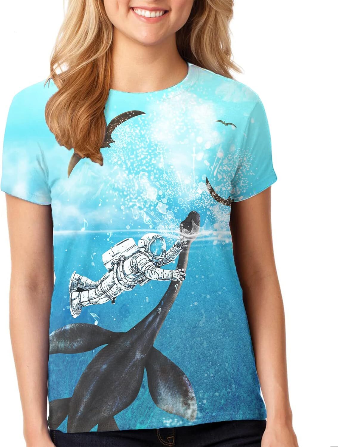 Mens T shirt Unisex Novelty Shirts 3D Print Graphic Short Sleeve Shirts for Men Women tee Casual tops summer clothes ocean
