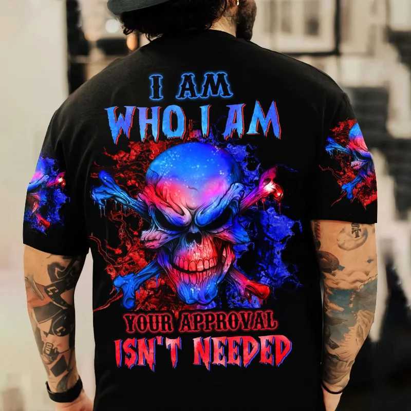 Men's T-Shirts Vintage T-shirts For Men Shirts Short Sleeve Tops Skull Graphic Clothing O Neck Oversized Streetwear 5xl Summer Mens Shirt Tees J2