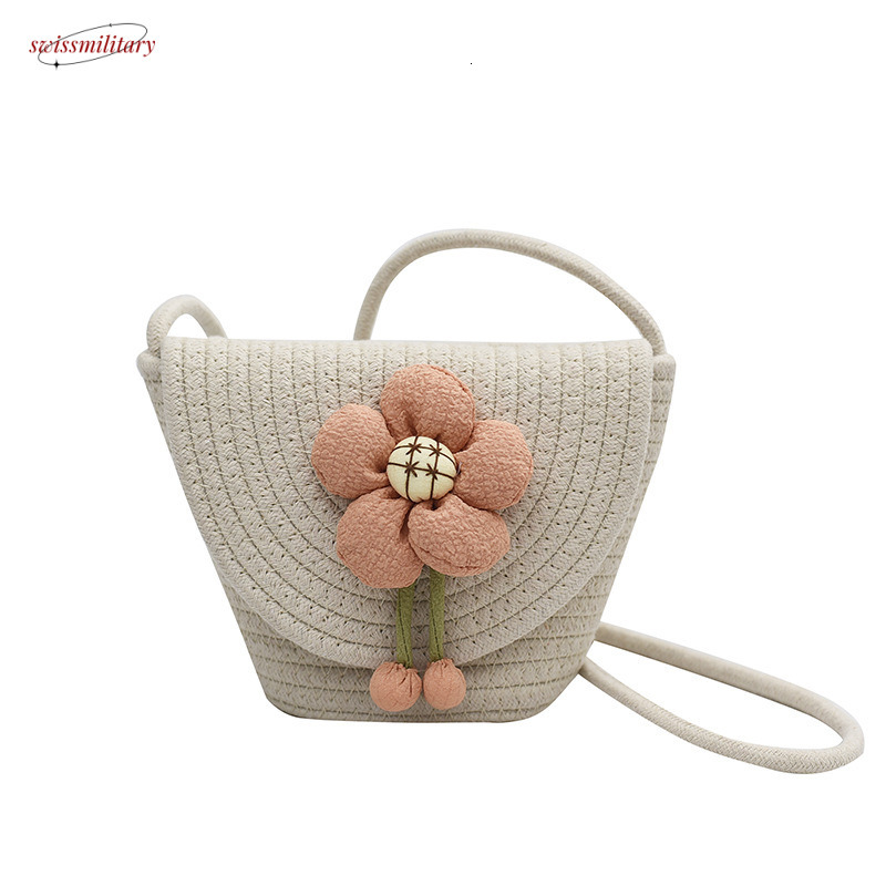 Summer small 2025 new straw bucket beach vacation bag, woven single shoulder crossbody women's bag #swissmilitary