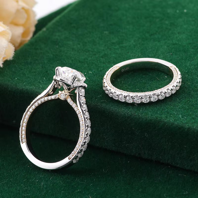 10K/14K/ Solid Gold Ring Def Vvs Moissanite Engagement Rings for Women Lab Dia Jewelry Customised Fashion Classic